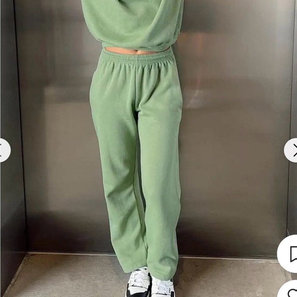 Princess Polly Sage Green Track Joggers